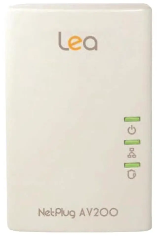 Main image of LEA Networks NetPlugAV200 Powerline Ethernet Adapter, White, 200Mbps, HomePlug AV Compliant, Power Line Network Bridge for IPTV and Multimedia Home Networking