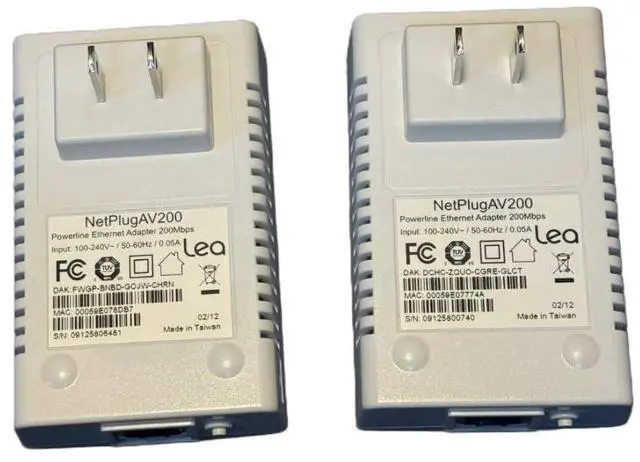 Alt view image 4 of 5 - LEA Networks NetPlugAV200 Powerline Ethernet Adapter, White, 200Mbps, HomePlug AV Compliant, Power Line Network Bridge for IPTV and Multimedia Home Networking