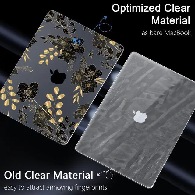 Alt view image 5 of 5 - Yebiseven for MacBook Air 15 M4/M3/M2 Case 2025 2024 2023 A3241/A3114/A2941, Hard Shell Laptop Case with Keyboard Cover & Screen Film & OTG Adapter & Webcam Cover, Elegant Floral