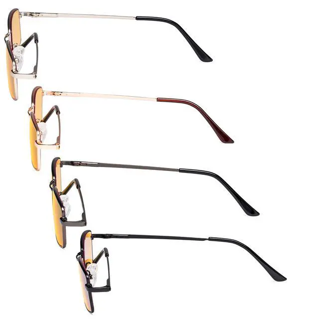Alt view image 3 of 5 - Eyekepper 4 Pack Reading Glasses Blue Light Blocking Memory Titanium Bridge Computer Readers Amber Tinted +1.75