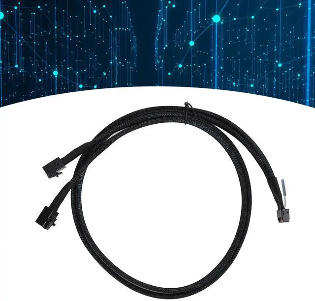 Alt view image 5 of 5 - MCIO 8i to 2*SFF-8643 Cable, MCIO x8 74Pin to Mini SAS HD SFF-8643 Cord, Compliant with SCSI (SAS), PCIE 5.0, 32GT / s Data Transfer Speed, for Server Data Center (31.5in)