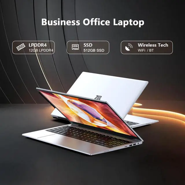 Alt view image 4 of 5 - 15.6" Laptop Gaming with Backlit Keyboard - Aluminum Portable Laptop Computer, Core i3 (2C/4T, Up to 3.2GHz), 12GB DDR4 RAM + 512GB NVMe SSD, FHD IPS 180° Viewing Angle, WiFi & Bluetooth-Space Grey