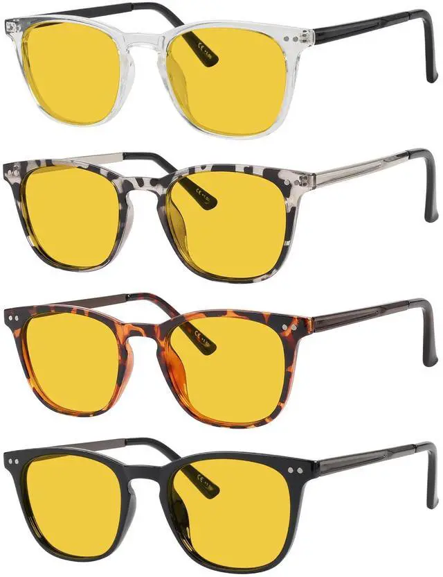 Main image of Eyekepper Multipack Amber tinted Blue Light Blocking Reading Glasses for Women Men Readers Computer Eyeglasses +1.25