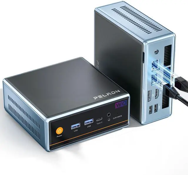 Main image of PELADN WO4 Mini PC,Ryzen 5 5500U (6C/12T up to 4.0Ghz),16GB DDR4/512GB NVMe SSD Mini Desktop Computer,Triple-Display,WiFi6/BT5.2/DP1.4/HDMI2.0/USB3.2 Mini Computer