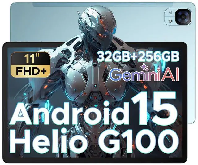 Main image of DOOGEE Tab E3 Android 15 Tablet Helio G100, 11 Inch Tablet, Octa-Core,32GB+256GB/2TB, 8800mAh Battery, FHD+,90Hz Screen, Gemini AI, 4G with Sim Card/BT5.2/5G WiFi/GPS/Face ID,Blue