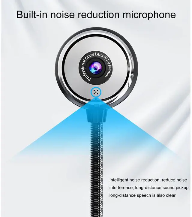 Alt view image 3 of 5 - Swokely USB Desktop Stand-Up Camera, 1080P(2K) 30hz HD Streaming Webcam with Mic, 360° Rotation Portable Camera with Wide Angle Lens Suitable for Conference/Call/Web Class/Live Streaming