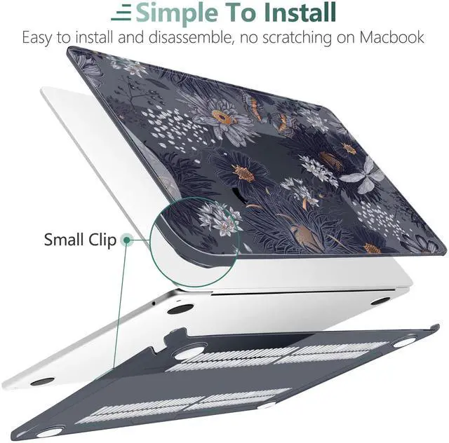 Alt view image 3 of 5 - TWOLSKOO for M4 MacBook Air 13.6 inch Case 2025-2022 Release M4 A3240 M3 A3113 M2 A2681, Plastic Hard Shell & Screen Protector & Keyboard Cover & Trackpad Film, Wild Flower