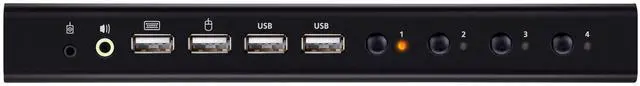 Alt view image 2 of 5 - ATEN CS784H 4-Port USB HDMI KVM Switch - 4K UHD 60Hz, Audio Support, Peripheral Sharing USB 2.0 Hub, Remote Port Selector  Control 4 HDMI Computers with One Keyboard, Mouse, Monitor