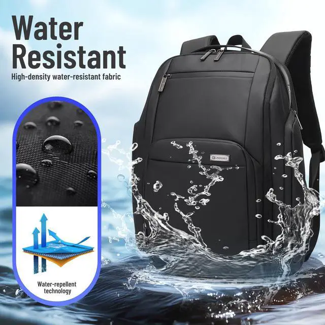 Alt view image 4 of 5 - JD JODEBES 40L Business Travel Backpack for men with password lock, Expandable Water Resistant 17 Inch Laptop Backpack with USB Port, Black Computer Backpack for College/Work