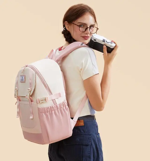 Alt view image 2 of 2 - LOVEVOOK School Backpack for Teen Girls, Waterproof Travel College Bookbag for Middle High School with Large Cup Holder & Pencil Case, Fits 15.6'' Laptop, Cute Aesthetic Kids Student Backpack