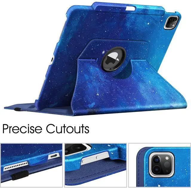 Alt view image 5 of 5 - Fintie Rotating Case for iPad Pro 12.9-inch 6th Generation 2022-360 Degree Swiveling Protective Cover with Pencil Holder, Auto Sleep/Wake, Also Fit iPad Pro 12.9" 5th/4th/3rd Gen, Starry Sky