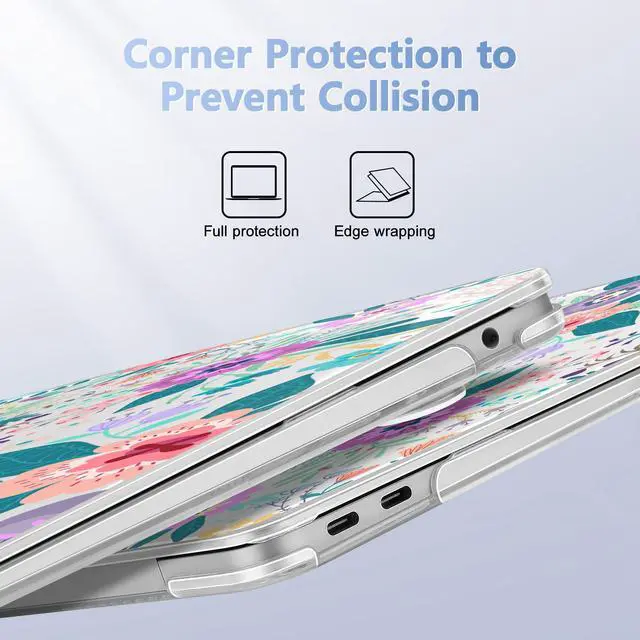Alt view image 3 of 5 - May Chen Compatible with MacBook Air 13 inch Release 2021 2020 2019 2018 (Models: M1 A2337/A2179/A1932), Plastic Hard Shell Case for MacBook Air 13 with Retina Display & Touch ID, Colorful Flower