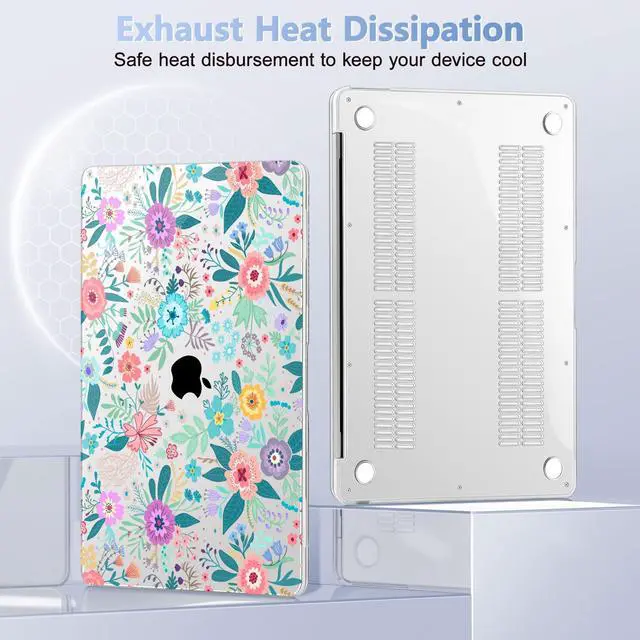 Alt view image 5 of 5 - May Chen Compatible with MacBook Air 13 inch Release 2021 2020 2019 2018 (Models: M1 A2337/A2179/A1932), Plastic Hard Shell Case for MacBook Air 13 with Retina Display & Touch ID, Colorful Flower