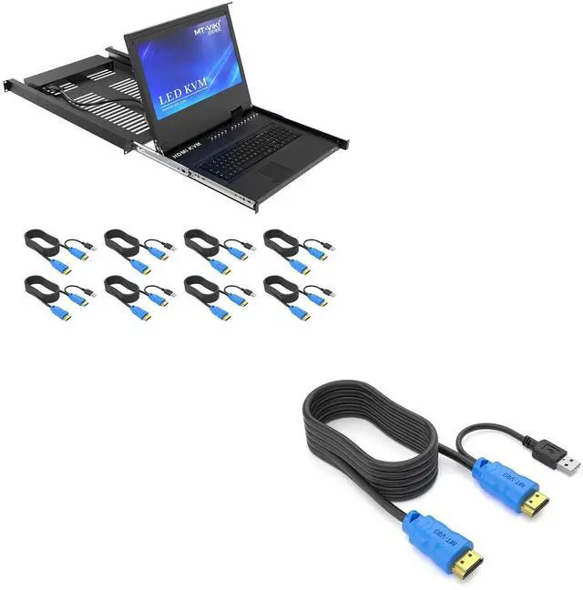 Main image of 1pcs 8 Port HDMI LCD KVM Switch+1pcs 10ft HDMI KVM Cable