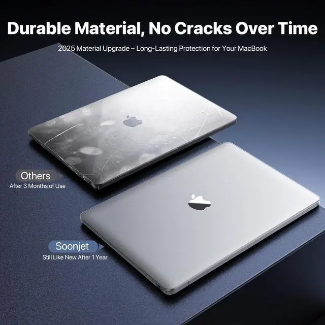 Alt view image 3 of 5 - Soonjet Compatible for MacBook Air 13 inch Case 2020 2019 2018, A2337 M1 A2179 A1932, Same as Bare Device, Sturdy Plastic Protective Hard Shell Cover for MacBook Air 13.3 inch Case - Matte Clear