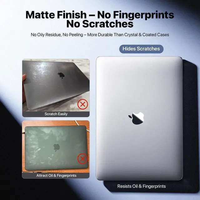 Alt view image 4 of 5 - Soonjet Compatible for MacBook Air 13 inch Case 2020 2019 2018, A2337 M1 A2179 A1932, Same as Bare Device, Sturdy Plastic Protective Hard Shell Cover for MacBook Air 13.3 inch Case - Matte Clear