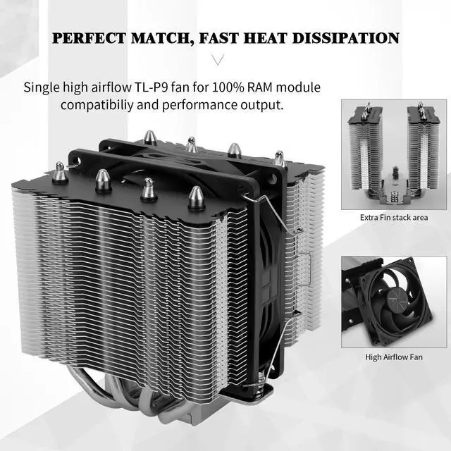 Alt view image 4 of 5 - Thermalright Peerless Assassin 90 SE Dual-Tower CPU Cooler,with Aluminum Heatsink Cooling,High Perfommance 4 Heat Pipes PC Cooler,Intel 1700/115X/1200/1851;AMD:AM4/AM5 for Desktop Cooler,110mm Tall