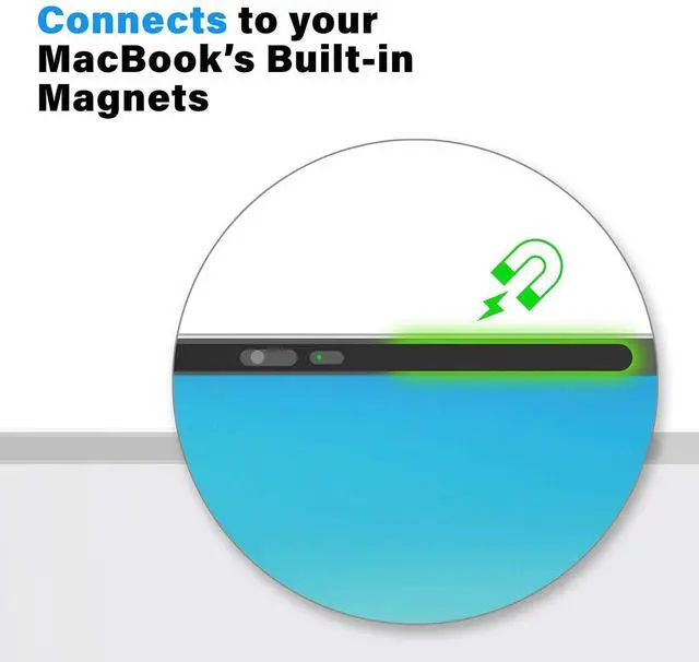 Alt view image 2 of 5 - Eyebloc Magnetic Camera Cover for Laptop - Compatible with MacBook Models Before 2020 (No Notch), Black - Ultra-Thin 0.01-Inch Webcam Slider with Ambient Light Sensor Access