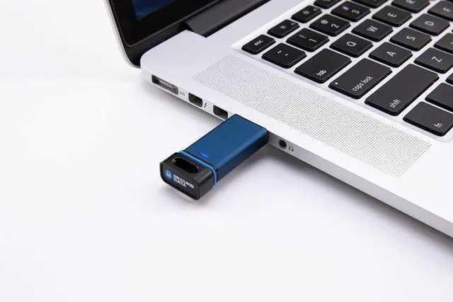 Alt view image 4 of 5 - SecureData SecureUSB BT 128GB Hardware Encrypted USB 3.0 Flash Drive FIPS 140-2 Level 3 Unlock via Phone app TAA Compliant, CJIS, HIPAA, CMMC, GDPR Compliant, Works with Mac and Win Free AV