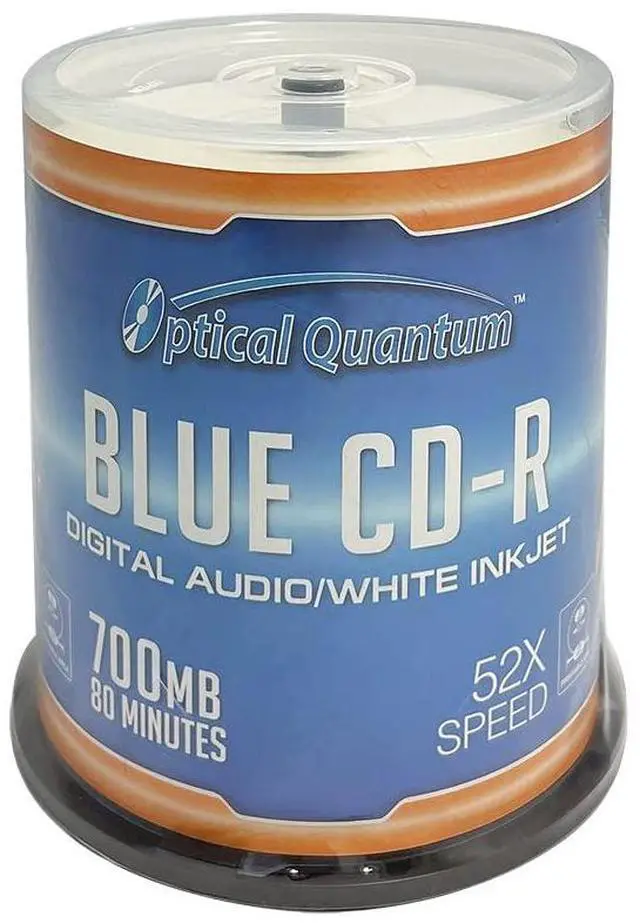 Main image of Optical Quantum Digital Audio Music 700MB 52x Blue AZO CD-R White Inkjet Printable, 100 Discs