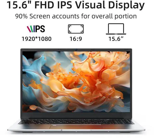 Alt view image 3 of 5 - Laptop Windows 11 Computer, 15.6 inch 12GB RAM with Notebook 256GB ROM, N5095 CPU Processors up to 2.9 GHZ, 5G WiFi/BT 4.2/HDMI - Business Laptops/Student Computer, Small Laptop with Wired Mouse & Pad