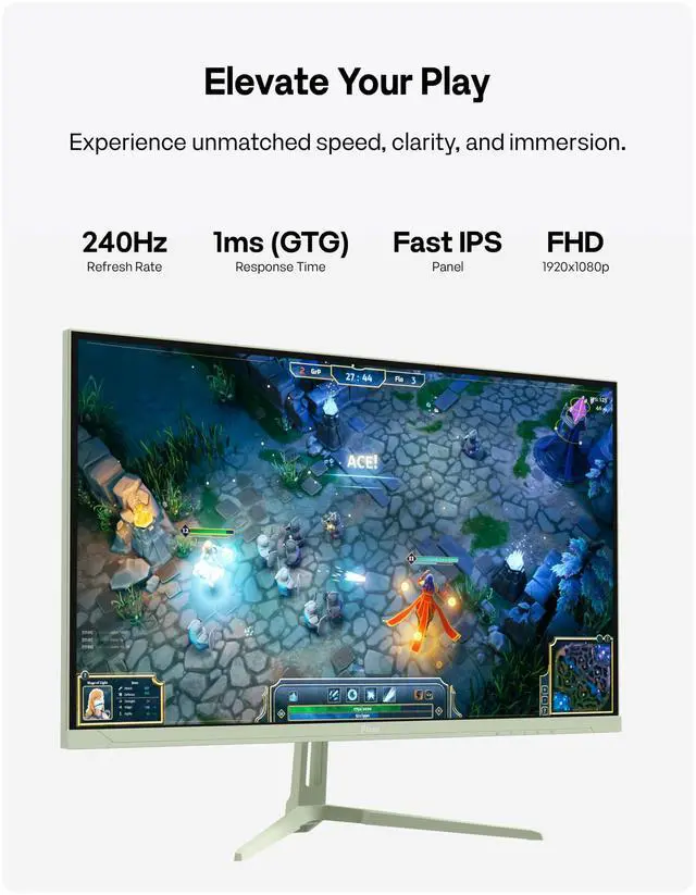 Alt view image 2 of 5 - Pixio PX279 Wave Mint Green 27 inch 240Hz Refresh Rate FHD 1080p Resolution Fast IPS Panel 1ms GTG Resonse Time Gaming Monitor with Adaptive Sync