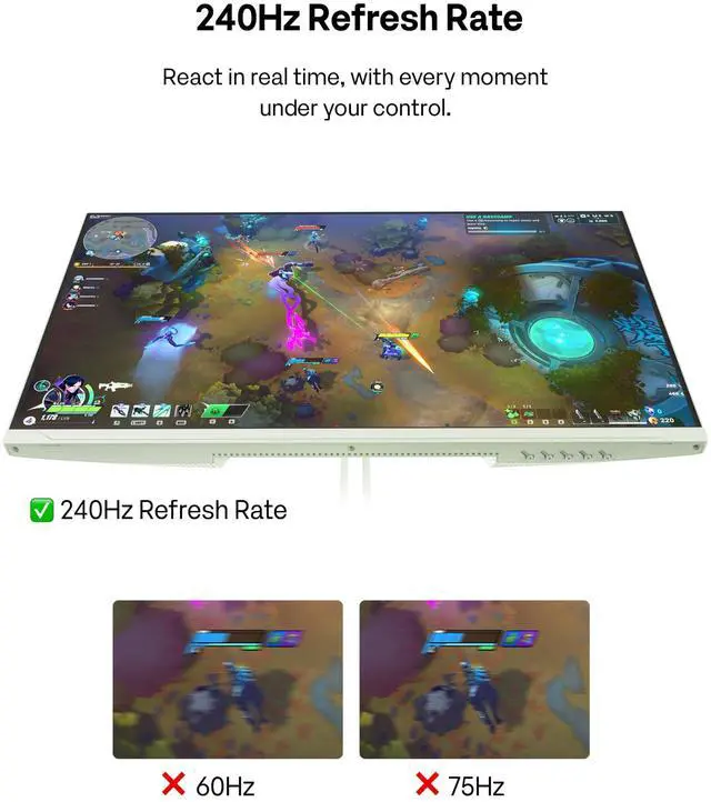 Alt view image 3 of 5 - Pixio PX279 Wave Mint Green 27 inch 240Hz Refresh Rate FHD 1080p Resolution Fast IPS Panel 1ms GTG Resonse Time Gaming Monitor with Adaptive Sync