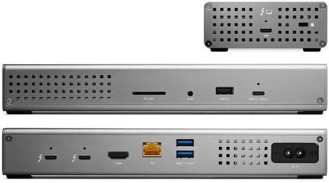 Alt view image 2 of 5 - OWC Thunderbolt Go Dock, 11 Ports, Built in Power Supply, 90W Charging, TB4 (USB-C), USB, HDMI, 2.5GbE, SD, Also Compatible with USB-C Devices, Supports Thunderbolt Share