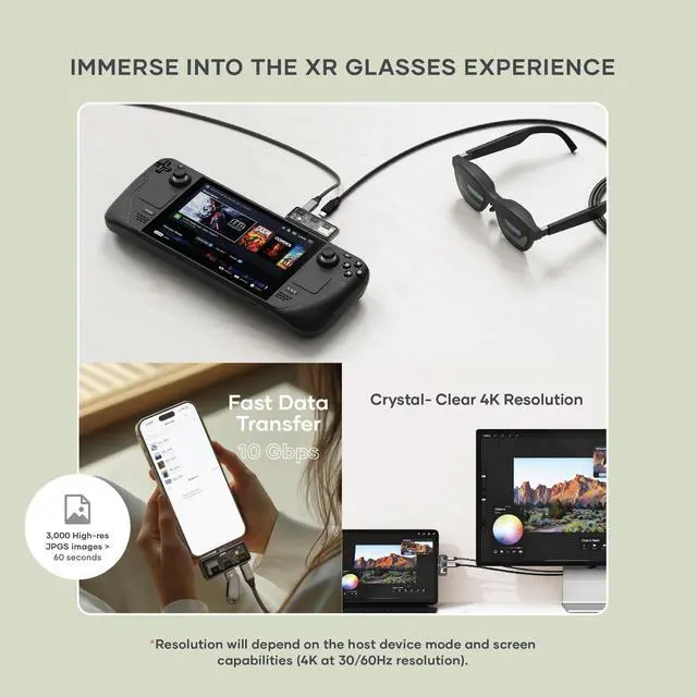 Alt view image 4 of 5 - Satechi USB C Hub Mobile, with 4K HDMI, 100W Pass-Through Charging, 10Gbps Data Transfer, MicroSD Card Reader, 4-in-1 USB C Adapter for iPad, MacBook, Switch OLED and More