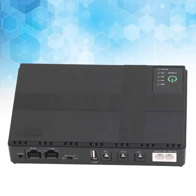 Alt view image 3 of 5 - 10400mAh POE UPS Battery Backup Power Supply 5V 9V 12V 2A Mini Uninterruptible 85V to 265V (US Plug)