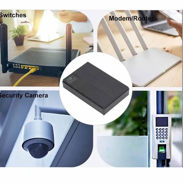 Alt view image 5 of 5 - 10400mAh POE UPS Battery Backup Power Supply 5V 9V 12V 2A Mini Uninterruptible 85V to 265V (US Plug)