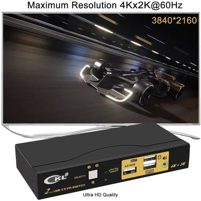 Alt view image 4 of 5 - CKL 2 Port USB C KVM Switch for 2 Laptops 4K@60Hz, Type C Input HDMI Output Keyboard Mouse Monitor Switcher 62T