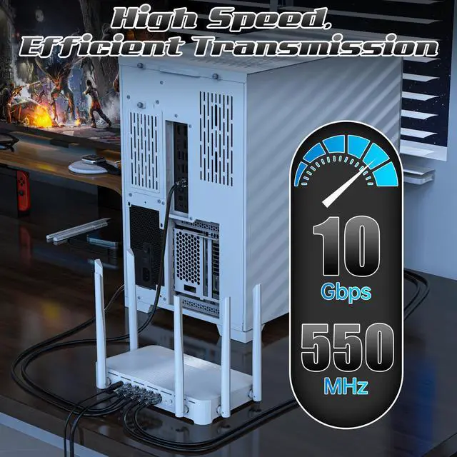 Alt view image 4 of 4 - 4 Feet Cat6 Patch Cables(12 Pack), Solid Pure Copper Patch Cord, Cat 6 Ethernet Cable, UTP Network, High Speed RJ45 Internet Cables, Compatible for Router, Switche, PC, Server, PS4/5, Xbox - Black