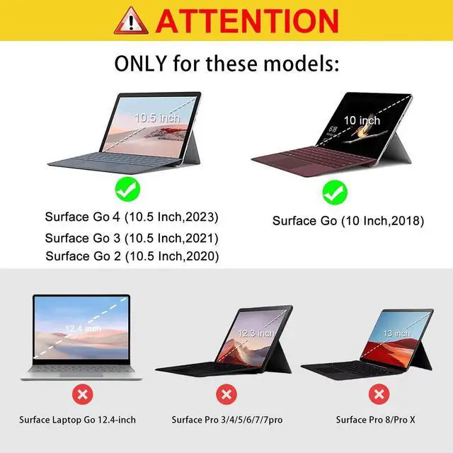 Alt view image 2 of 5 - ZenRich Case for Microsoft Surface Go 4/3/2/1 10.5-inch,Protective Case for Surface Go 4/3/2/1 with 360 Rotating Kickstand/Hand Strap Heavy Duty Shockproof,Compatible with Type Cover Keyboard