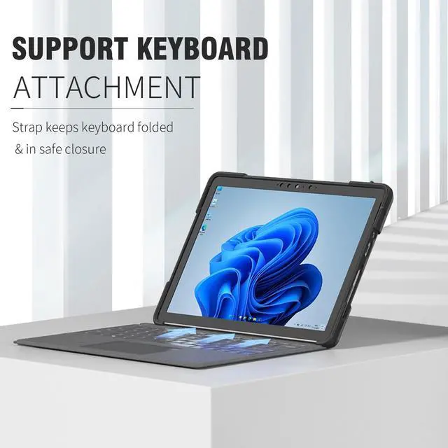 Alt view image 5 of 5 - ZenRich Case for Microsoft Surface Go 4/3/2/1 10.5-inch,Protective Case for Surface Go 4/3/2/1 with 360 Rotating Kickstand/Hand Strap Heavy Duty Shockproof,Compatible with Type Cover Keyboard