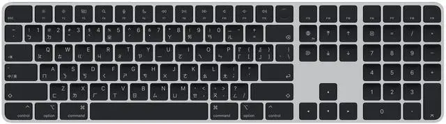 Main image of Apple Magic Keyboard with Touch ID and Numeric Keypad: Wireless, Bluetooth, Rechargeable. Works with Mac Computers with Apple Silicon; Chinese (Zhuyin) - Black Keys