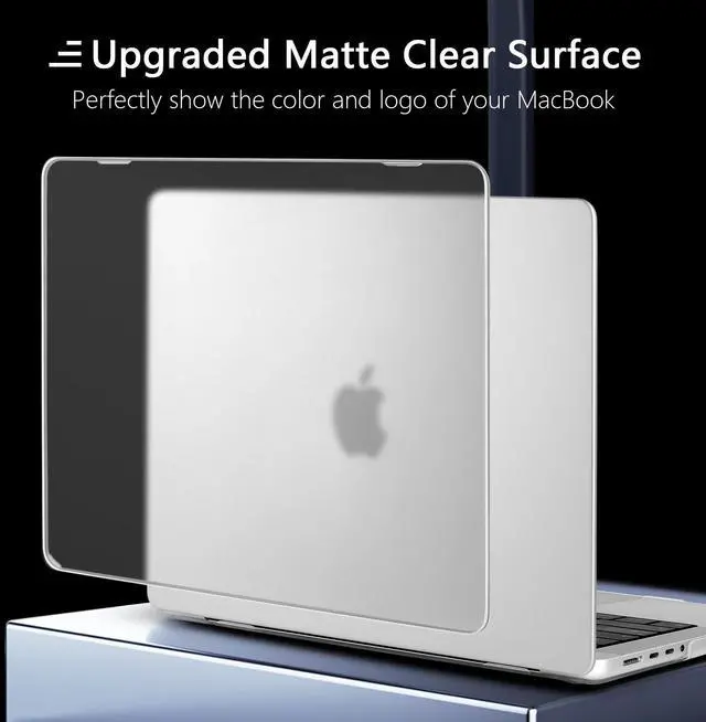Alt view image 3 of 5 - TWOLSKOO Case for MacBook Pro 14 inch M4 M3 M2 M1 (2025-2021) A3112 A3185 A3401 A2918 A2992 A2779 A2442, Ultra Thin Protective Case & Keyboard Cover & Type C Adapter & Screen Protector, Matte Clear