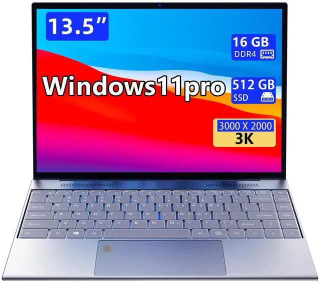 Main image of Morostron Win11 Laptop, 13.5" (3000 x 2000) IPS Display, 16GB + 512GB SSD, Core 10th Generation i5-1035G1, Slim Notebook, Full Metal, Backlit Keyboard, 3.6GHz, Full Function Type C, Finger Print