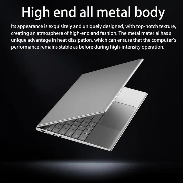 Alt view image 5 of 5 - Morostron Win11 Laptop, 13.5" (3000 x 2000) IPS Display, 16GB + 512GB SSD, Core 10th Generation i5-1035G1, Slim Notebook, Full Metal, Backlit Keyboard, 3.6GHz, Full Function Type C, Finger Print