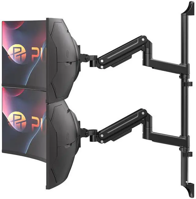 Main image of PUTORSEN Dual Arm Heavy-Duty Wall Monitor Mount for 17-49" Screens,Holds 2 Ultrawides Up to 44 lbs per Arm,VESA 75/100 Compatible,Tilt/Swivel/Rotation,Space-Saving Desk Solution for office &home,Black