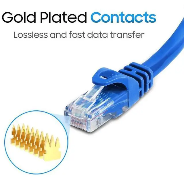 Alt view image 4 of 5 - Cmple - CAT 6 500MHz UTP ETHERNET LAN Network Cable - 100 FT Blue