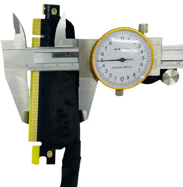 Alt view image 5 of 5 - JMT PCIE 4.0 X16 Extension Cable 32GBS GEN4 Braided Mesh Harness Riser for AI Server Graphics Card Bendable GPU Adapter (50cm,16AD4 Right-Right)