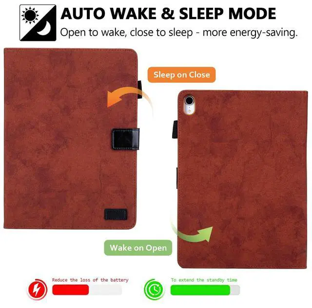 Alt view image 2 of 5 - Techcircle Smart Case for iPad (A16) 11" 2025 / iPad 10th Generation 2022, Magnetic Flip Stand [Auto Wake/Sleep] PU Leather Soft TPU Back Protective Cover with Card Slots+Pencil Holder, Brown