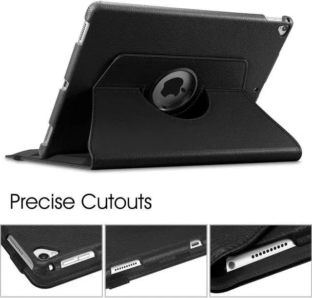Alt view image 5 of 5 - Fintie Rotating Case - 2017/2015 iPad Pro 12.9 inch (Old Model) 1st & 2nd Gen Case, 360 Degree Swiveling Stand Protective Back Cover, Supports Auto Wake/Sleep, Black