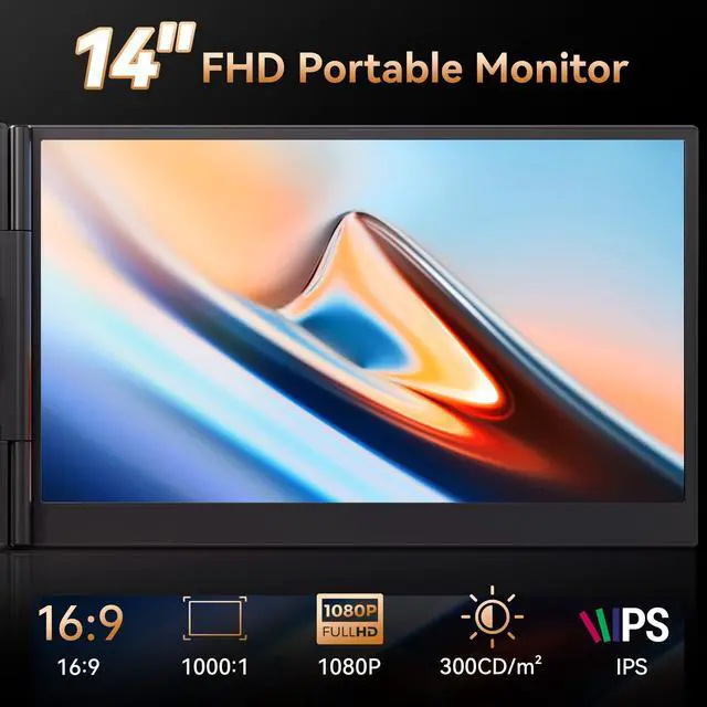Alt view image 3 of 5 - BOSII Laptop Screen Extender Portable - Ultra-Thin 14" FHD Dual Extended Monitor Display Travel Work for 14-17" Laptops Compatible with Windows/Mac