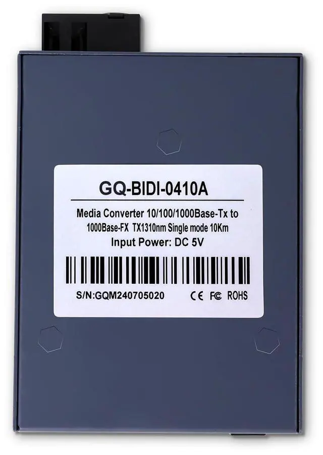Alt view image 5 of 5 - A Pair 1.25G/s Bidi Gigabit Media Converter, 10/100/1000Base-Tx to 1000Base-FX Fiber Ethernet Coverter, Singlemode SC Bidi Transceiver TX1310nm/TX1550nm, 10Km