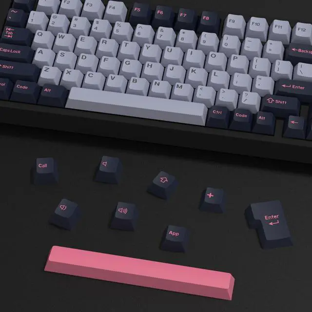 Alt view image 4 of 5 - KBDiy 8008 PBT Double Shot Keycap Set,174 Keys Retro Blue Custom Key Cap Keycaps 60 Percent Cherry Profile Keycaps for 61/64/68/84/87/100/104/108 Mechanical Keyboard