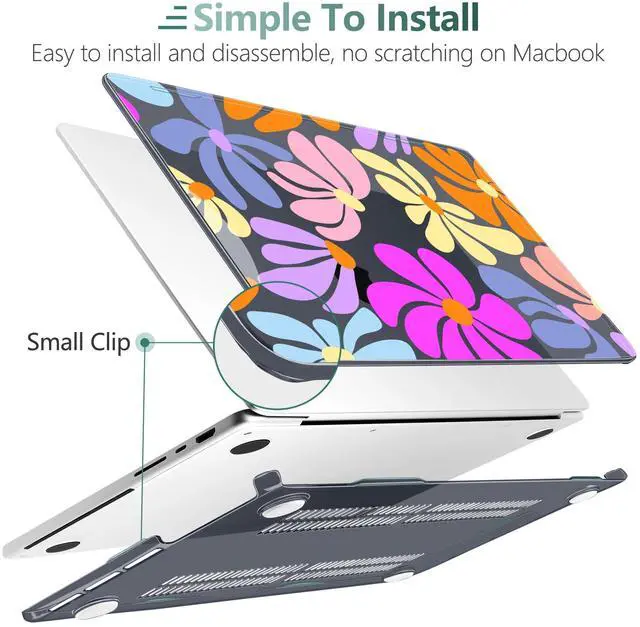 Alt view image 4 of 5 - DONGKE for M4 MacBook Pro 14 inch Case 2024 2023 2021 A3112 A3401 A3185 M3 A2918 A2992 M2 A2779 M1 A2442 Pro Max with Retina XDR Display & Touch ID, Plastic Hard Shell Cover, Power Flowers