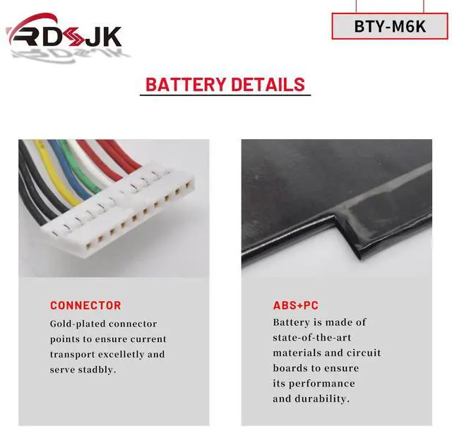 Alt view image 5 of 5 - BTY-M6K Laptop Battery for MSI Stealth Pro GS63VR GS73VR 7RG 7RG-005 GF63 8RD 8RD-031TH 8RC 8RC-034CZ GF65 GF75 Thin 3RD 8RB 8RC 8RD 8RD-042RU 8RF 9SC 9SC-088CN MS-16R1 MS-16W1 MS-16K3 MS-17B4 MS-17B7