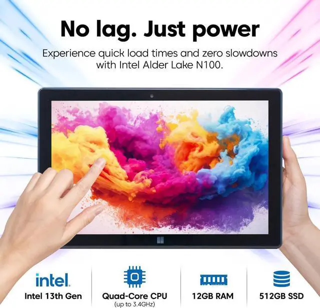 Alt view image 3 of 5 - Fusion5 Built in USA 10.1 Windows 11 Professional Tablet PC FWIN232 PRO N5, 12GB RAM, 512GB SSD, Intel 13th Gen, Full HD Windows Tablet, USB C, HDMI - 2 Year Full Warranty with Accidental Damage